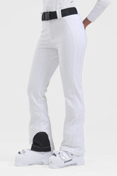 Women's White Wearable Slim Fit Fleece-lined Ski Pants